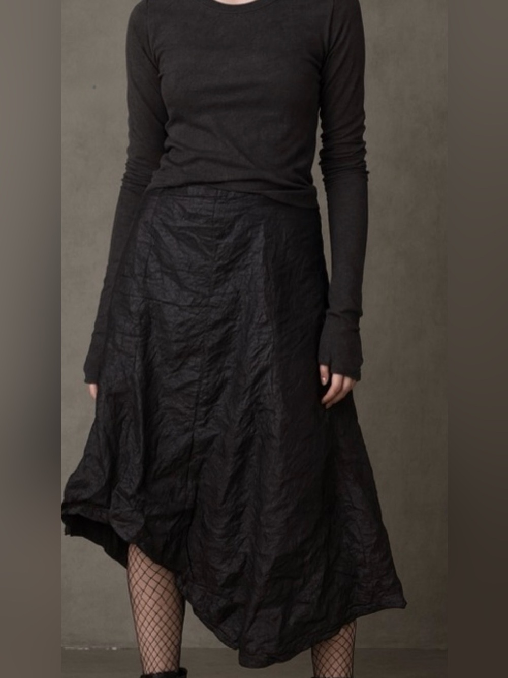 Annette Goertz Germany 40 US 10 Asymmetrical Black Metallic Midi/ Maxi Skirt